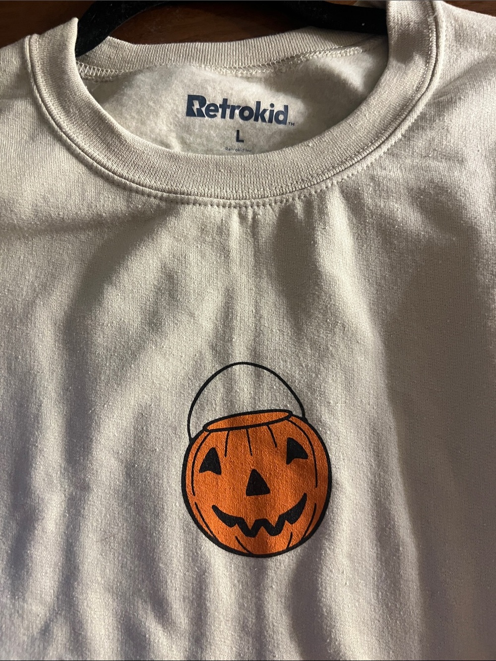 Retro kid White Halloween Pumpkin sweatshirt